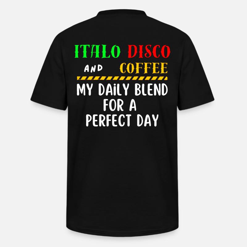 Italo Disco und Kaffeehemd - Männer-T-Shirt mit V-Ausschnitt - Schwarz