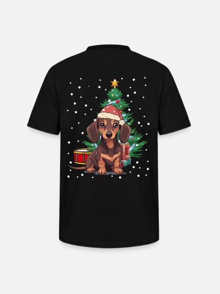 Julegaver hund gravhund Xmas Nikolaus - Klassisk herre T-shirt med V-udskæring - sort
