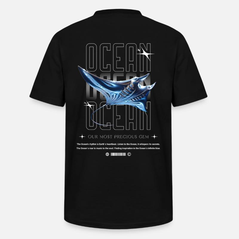 Ocean Manta Precious Treasure - Men's V-Neck T-Shirt - black