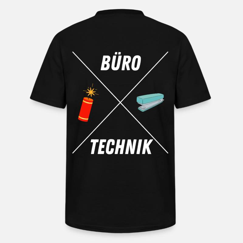 BUROTECHNIK - Männer-T-Shirt mit V-Ausschnitt - Schwarz