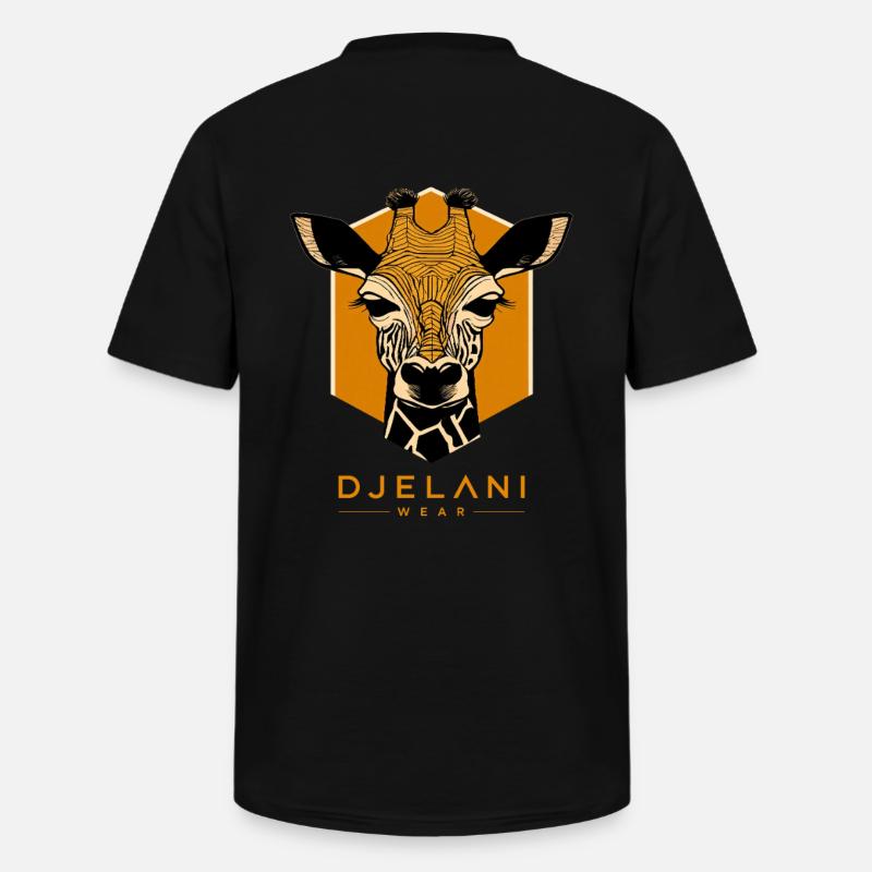 Geometrische Giraffe in Ocker - Männer-T-Shirt mit V-Ausschnitt - Schwarz