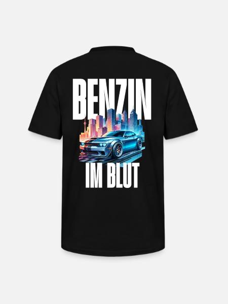 Benzin im Blut Neon - Männer-T-Shirt mit V-Ausschnitt - Schwarz