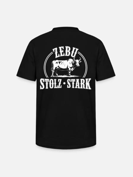 Zebu Stolz Stark Logo - Männer-T-Shirt mit V-Ausschnitt - Schwarz
