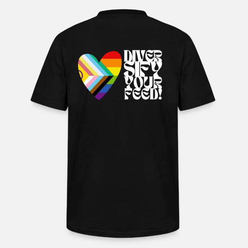 🌈♿ Diversify Your Feed–Progress Pride&Disability - Männer-T-Shirt mit V-Ausschnitt - Schwarz