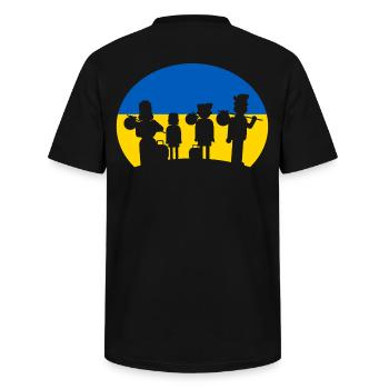 Ukraine Flüchtlinge Hilfe Refugees - Männer-T-Shirt mit V-Ausschnitt - Schwarz - Hinten - AI Model Male 185 light (185cm)