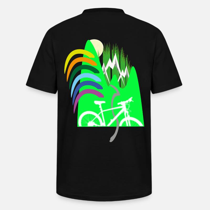Fahrradpfad Berge Regenbogen - Männer-T-Shirt mit V-Ausschnitt - Schwarz