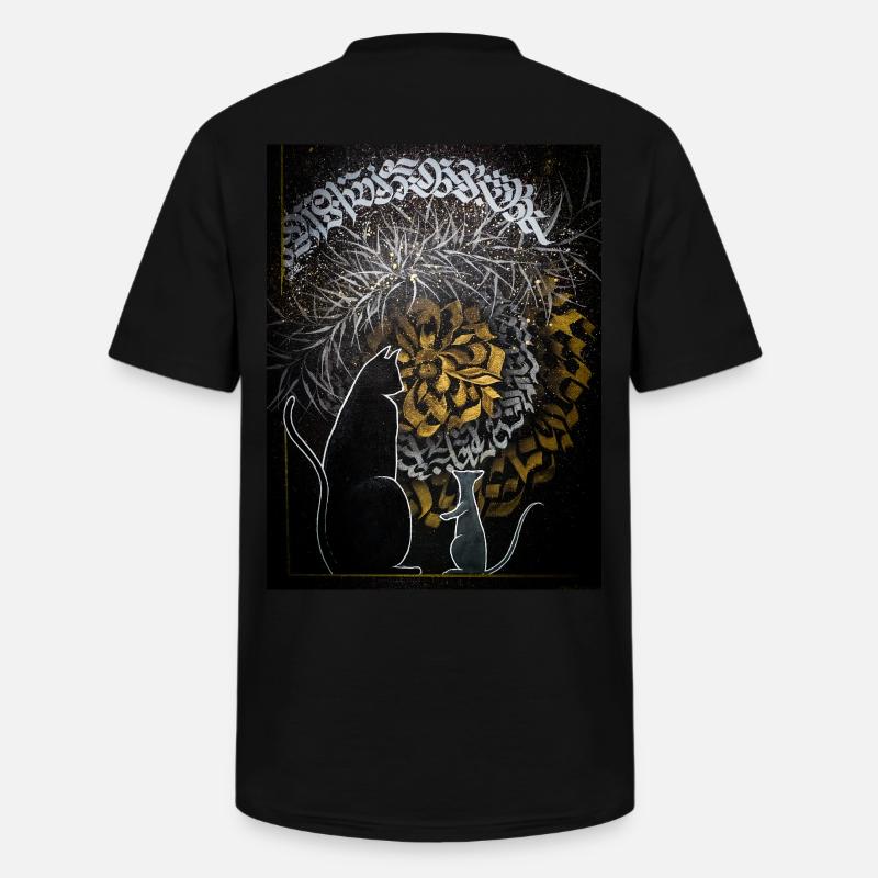 Calligraffiti - Katz & Maus - Männer-T-Shirt mit V-Ausschnitt - Schwarz
