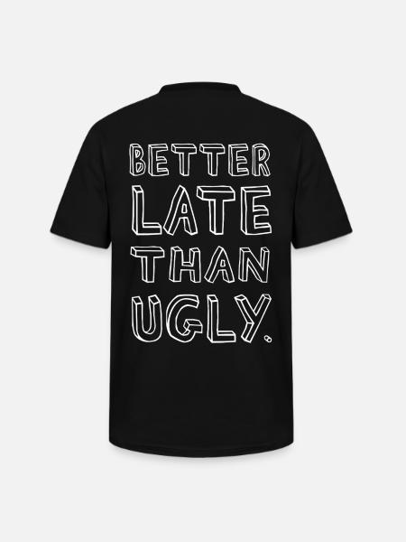 Better Late Than Ugly – Confident - Men's V-Neck T-Shirt - black