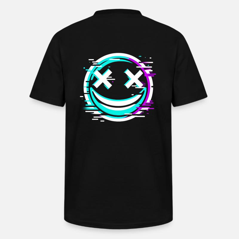 Verzerrung Lächeln Cyberpunk - Männer-T-Shirt mit V-Ausschnitt - Schwarz