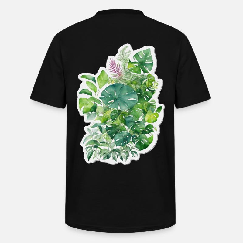 Dschungelblätter - Männer-T-Shirt mit V-Ausschnitt - Schwarz