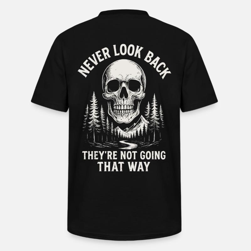 Skull Forest Never Back - Men's V-Neck T-Shirt - black