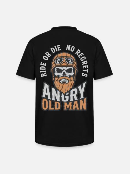 Angry Old Man - Men's V-Neck T-Shirt - black