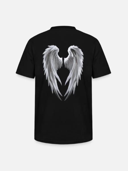 Angel Wings in white - Männer-T-Shirt mit V-Ausschnitt - Schwarz