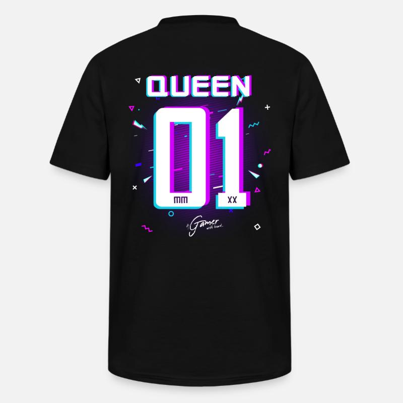 Gamer - King - Queen Present Idé - T-shirt med V-ringning herr - svart