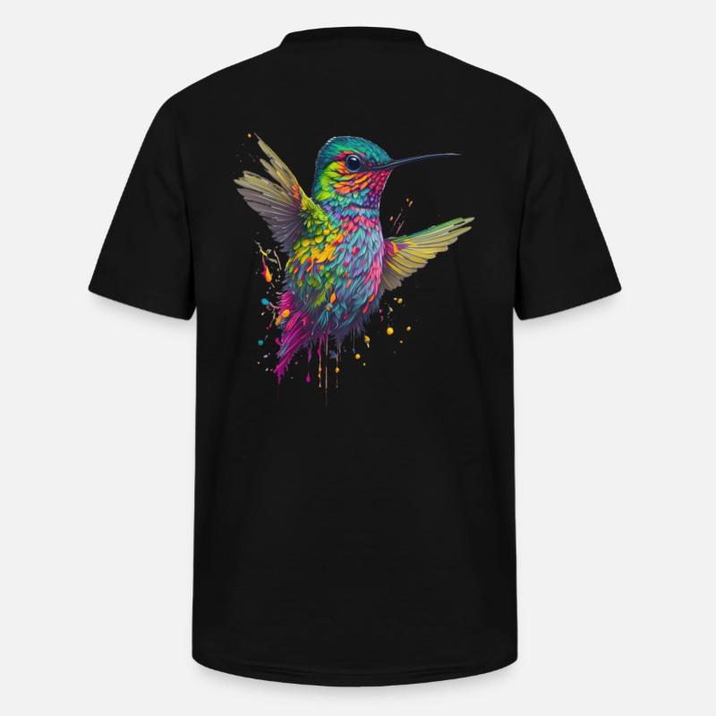Farbexplosion Kolibri Kunstwerk - Männer-T-Shirt mit V-Ausschnitt - Schwarz