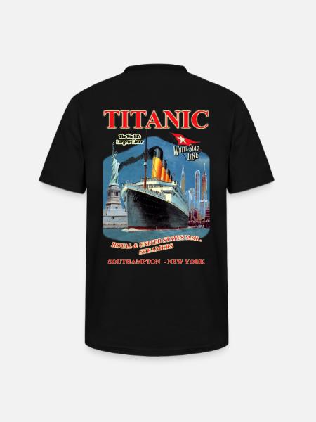 TITANIC SPIRIT skabelse Louis RUNEMBERG © Adagp - Klassisk herre T-shirt med V-udskæring - sort