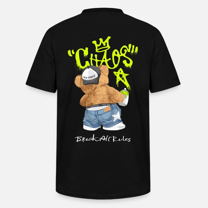Chaos Bär Graffiti Break All Rules - Männer-T-Shirt mit V-Ausschnitt - Schwarz
