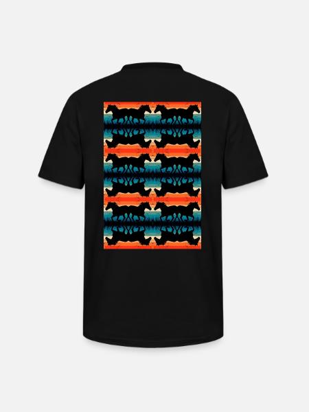 Patterns horse silhouette sunset - Men's V-Neck T-Shirt - black