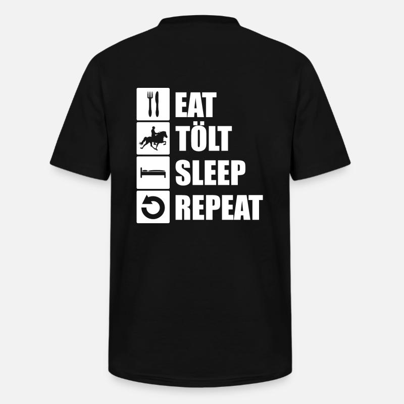 eat. tölt. sleep. repeat. - Männer-T-Shirt mit V-Ausschnitt - Schwarz