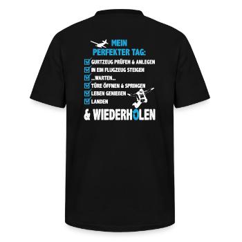 Fallschirmspringen/Fallschirmspringer/Fallschirm - Männer-T-Shirt mit V-Ausschnitt - Schwarz - Hinten - AI Model Male 185 light (185cm)