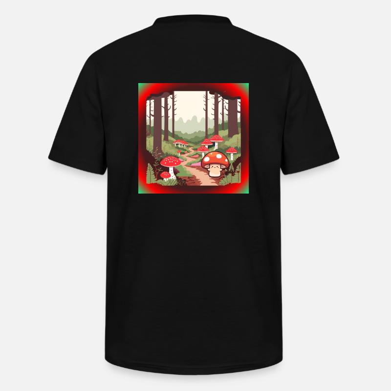 Pilze im Wald - Männer-T-Shirt mit V-Ausschnitt - Schwarz