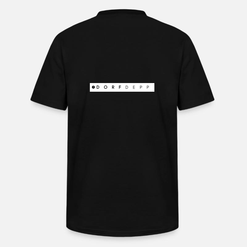 DORFDEPP - Männer-T-Shirt mit V-Ausschnitt - Schwarz