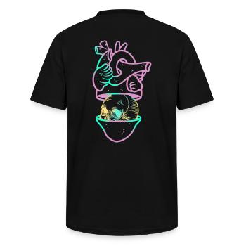 Heart Skull 2 mauve - T-shirt col V Homme - noir - Dos - AI Model Male 185 light (185cm)