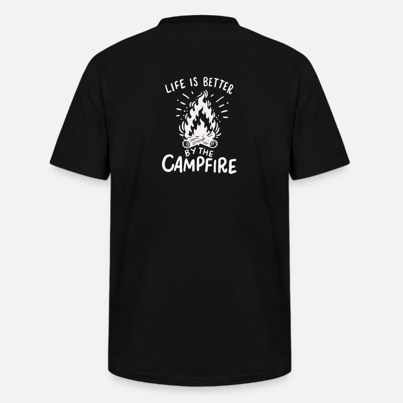 Camping - Männer-T-Shirt mit V-Ausschnitt - Schwarz