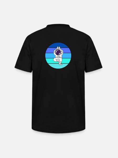 astronaut, flying rocket space - Men's V-Neck T-Shirt - black