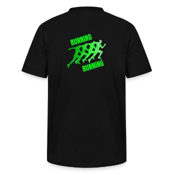running, jogging, footing, course à pied, trail - T-shirt col V Homme - noir - Dos - AI Model Male 185 light (185cm)