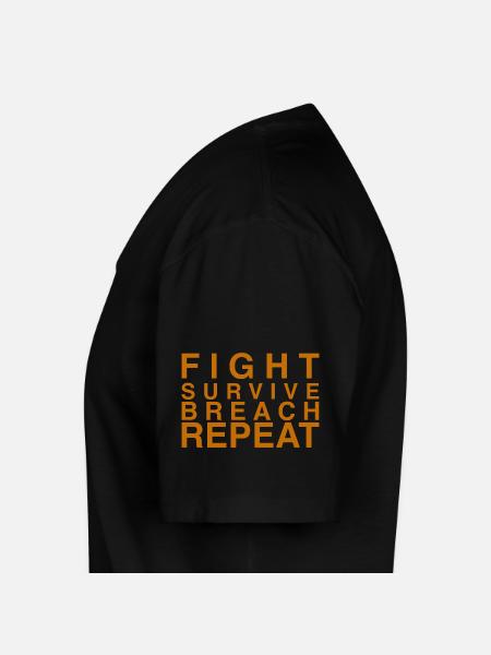 Fight Survive Breach Repeat Motif - Men's V-Neck T-Shirt - black