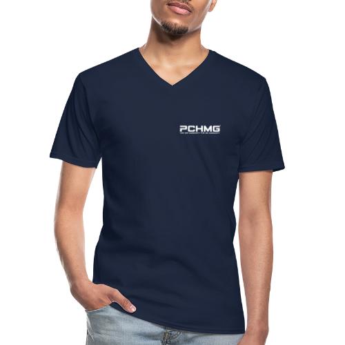 PCHMG Weiß - Klassisches Männer-T-Shirt mit V-Ausschnitt