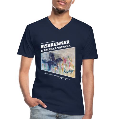 EISBRENNER & Tatanka Yotanka - Indigo - Klassisches Männer-T-Shirt mit V-Ausschnitt