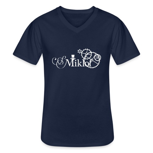 miklof logo white 3000px - Men's V-Neck T-Shirt