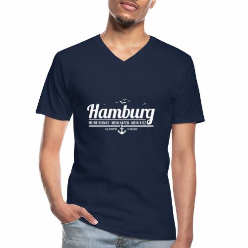 Hamburg - meine Heimat, mein Hafen, mein Kiez - Klassisches Männer-T-Shirt mit V-Ausschnitt