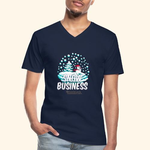 Schneemann Snow Business - Klassisches Männer-T-Shirt mit V-Ausschnitt