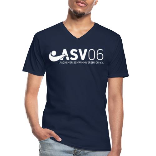 ASV weiss sonderfarbe - Klassisches Männer-T-Shirt mit V-Ausschnitt