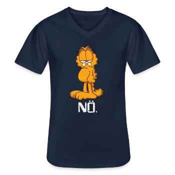 Garfield Nö - Men's V-Neck T-Shirt - navy - Front - AI Model Male 178 dark (178cm)
