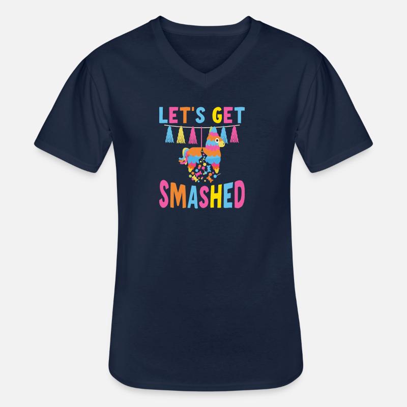 Let's Get Smashed Pinata - Männer-T-Shirt mit V-Ausschnitt - Navy