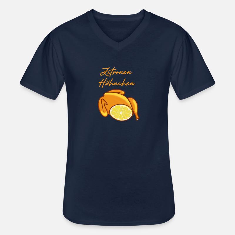 hähnchen.hühnchen,zitrone,zitronenhühnchen,comic - Männer-T-Shirt mit V-Ausschnitt - Navy