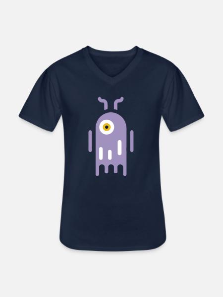 Einäugiges Alien - Männer-T-Shirt mit V-Ausschnitt - Navy