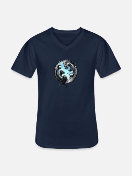 drachen,drache,graffiti,ink,tinte,illustration - Männer-T-Shirt mit V-Ausschnitt - Navy