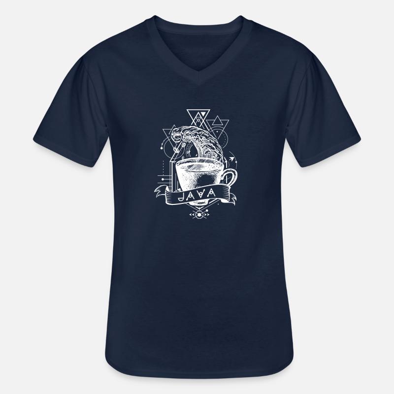 Java Programmiersprache - Männer-T-Shirt mit V-Ausschnitt - Navy