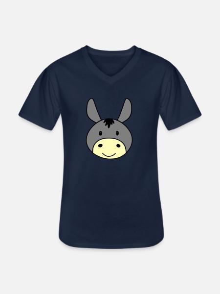 Âne mignon - T-shirt col V Homme - marine