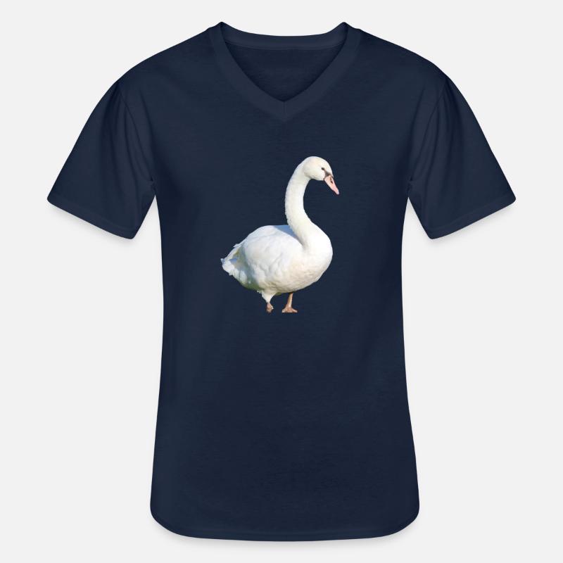 Schwan Ente Vogel Gans - Männer-T-Shirt mit V-Ausschnitt - Navy