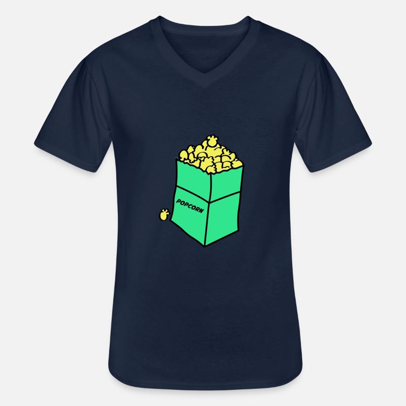 popcorn 02 - Männer-T-Shirt mit V-Ausschnitt - Navy