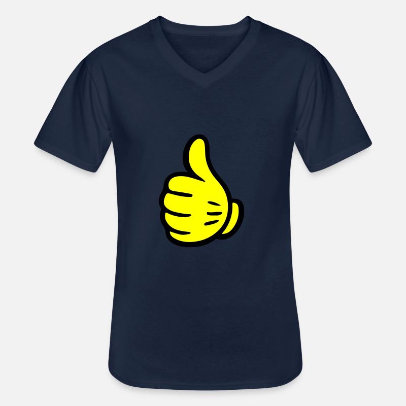 Hand Like Comic - Männer-T-Shirt mit V-Ausschnitt - Navy