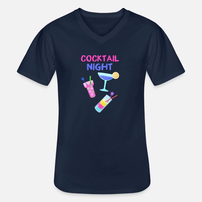 cocktail soir,cocktails,cocktail,cocktail,fête - T-shirt col V Homme - marine