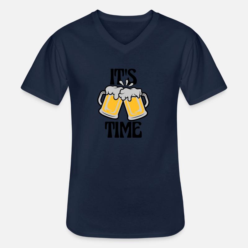 It s Bier - Männer-T-Shirt mit V-Ausschnitt - Navy