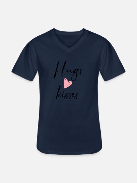 hugs & kisses - Men's V-Neck T-Shirt - navy